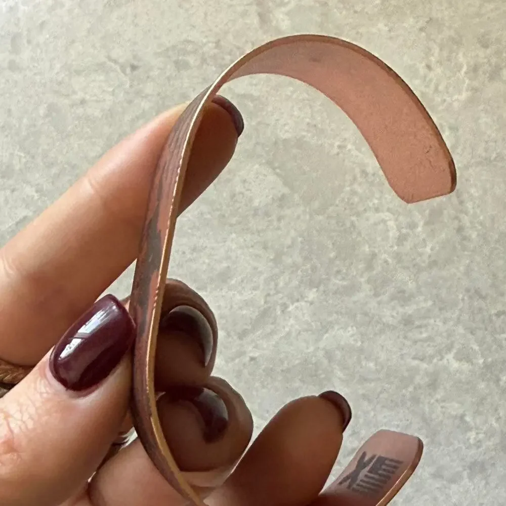 Copper etched cuff